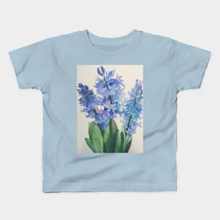 Three blue hyacinths watercolour painting Kids T-Shirt